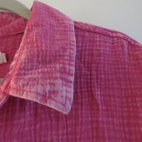 KITTENISH X FLAG & ANTHEM Morgan Boyfriend Shirt in Fuchsia Pink Casual Size XL - Picture 5 of 14